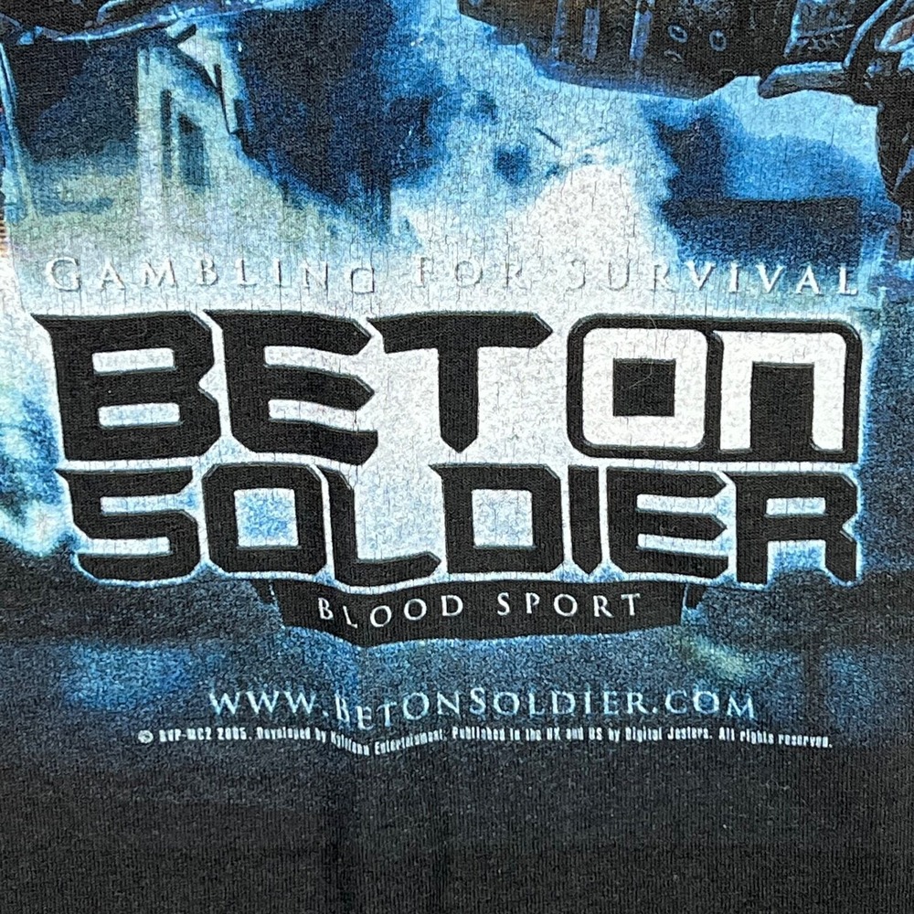 2005‎ Bet On Soldier T Shirt Promo Adult XL Hanes Heavyweight Tag Mens Black - Picture 6 of 13